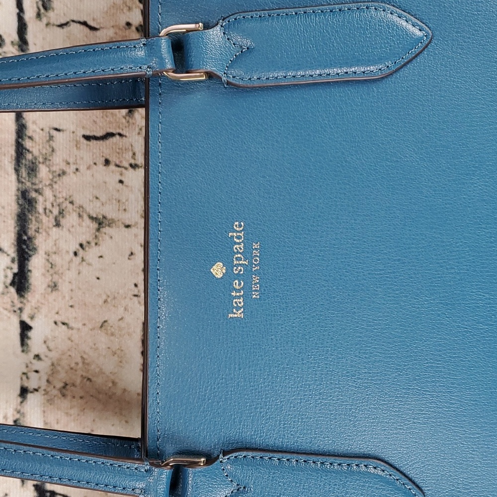Kate Spade | Harper Peacock Blue Leather Tote Shoulder Bag - Picture 2 of 11
